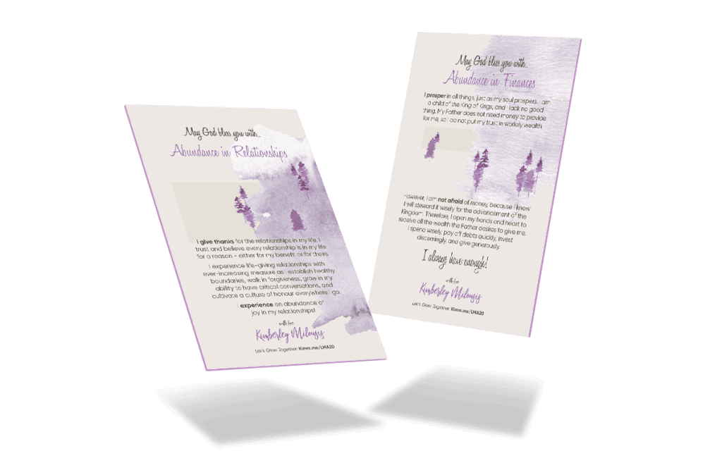 Life more abundantly course blessing cards to live a life of abundance