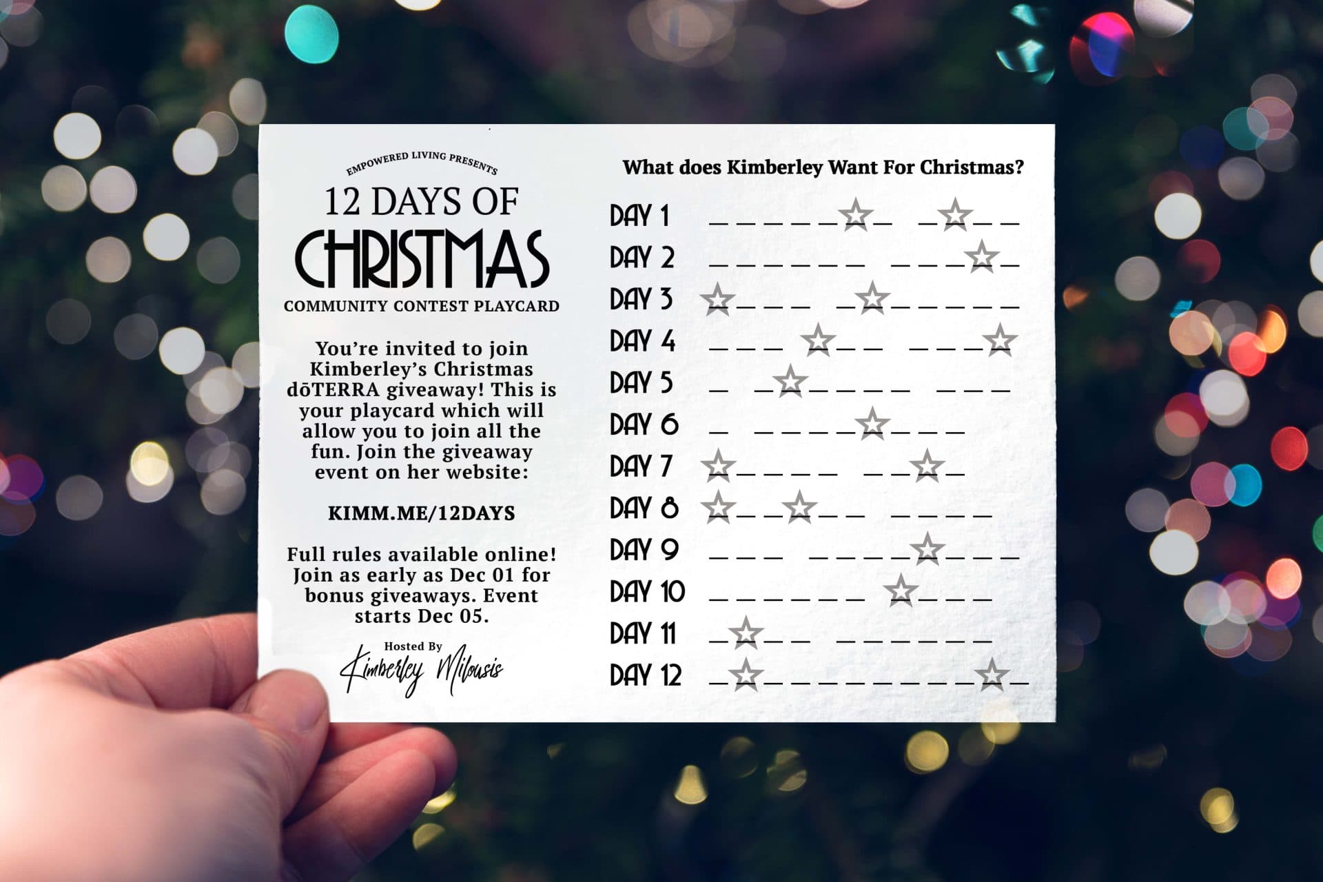 12 Days of Christmas 2022 playcard mockup