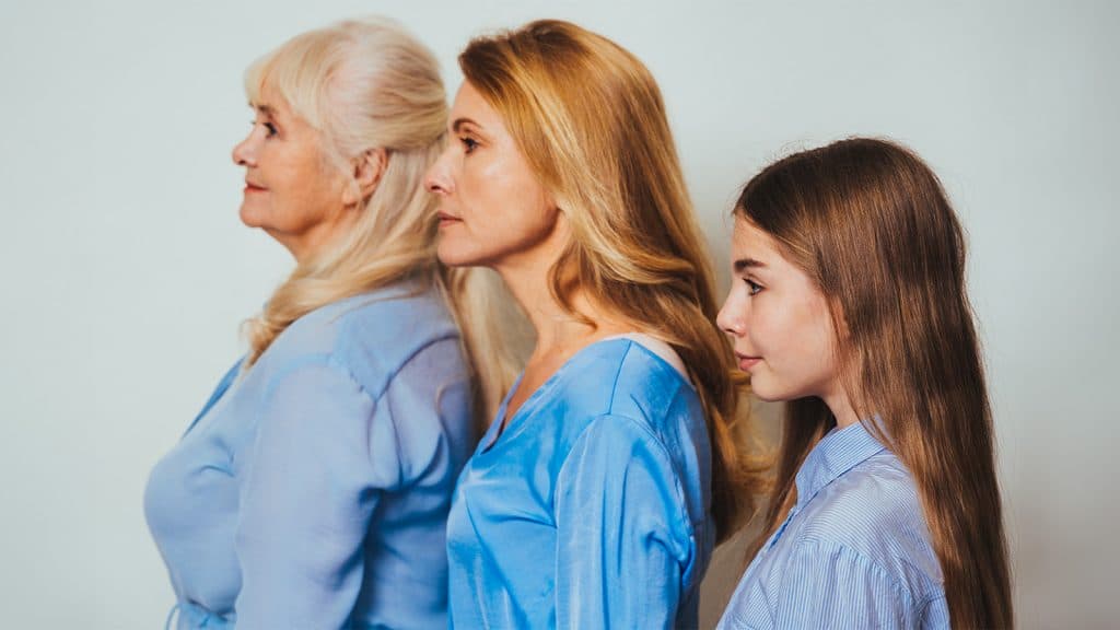 3 women a varying stages of life.