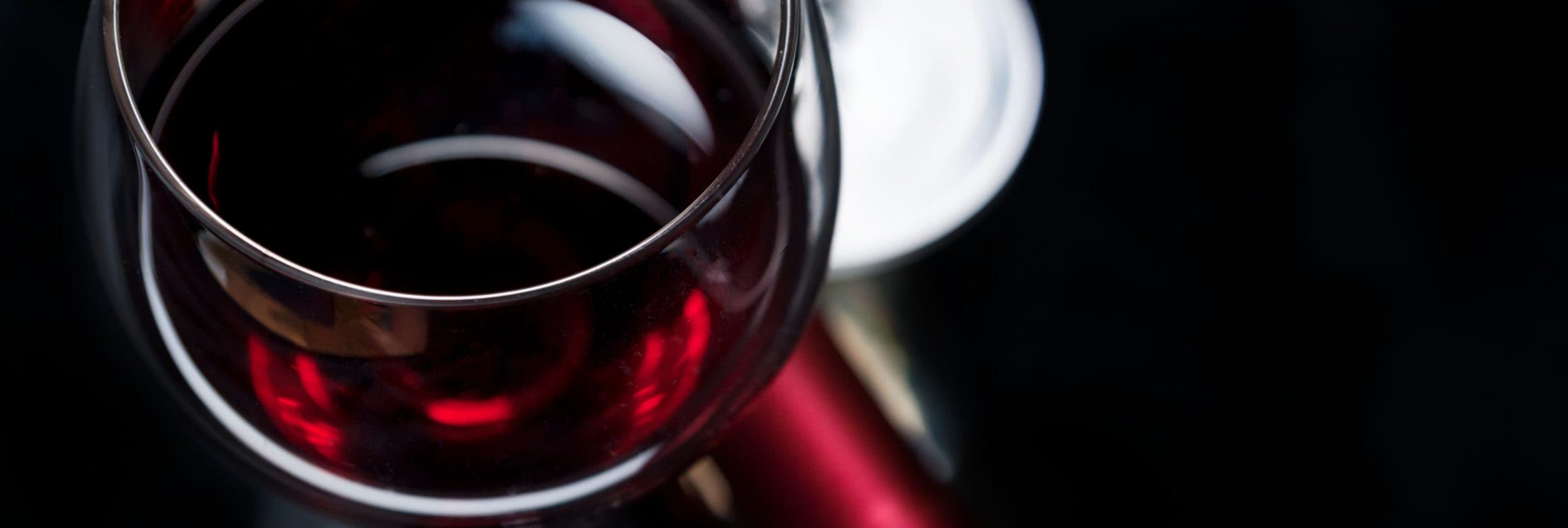 Glass of red wine on a table